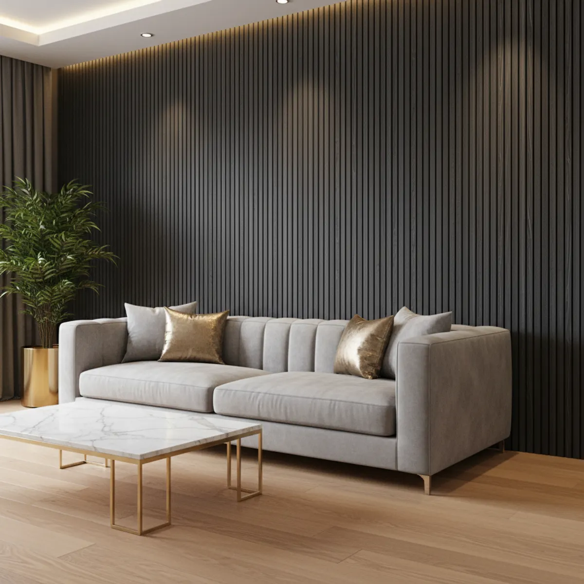 Grey Slat Wall Panel