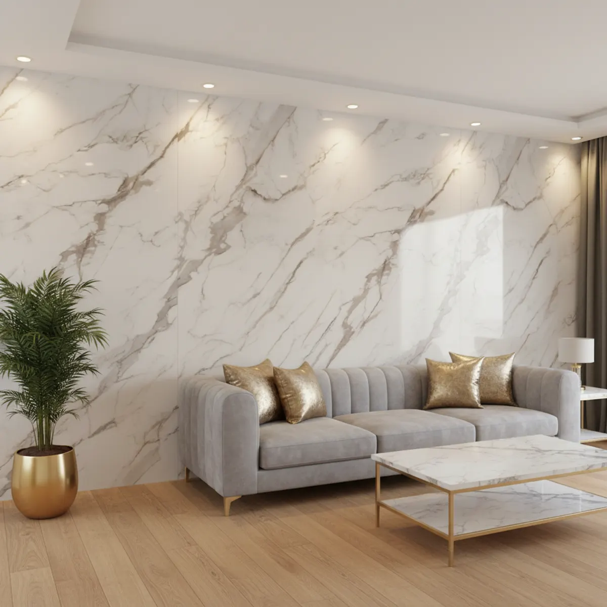 White Stone Marble PVC Wall Panel