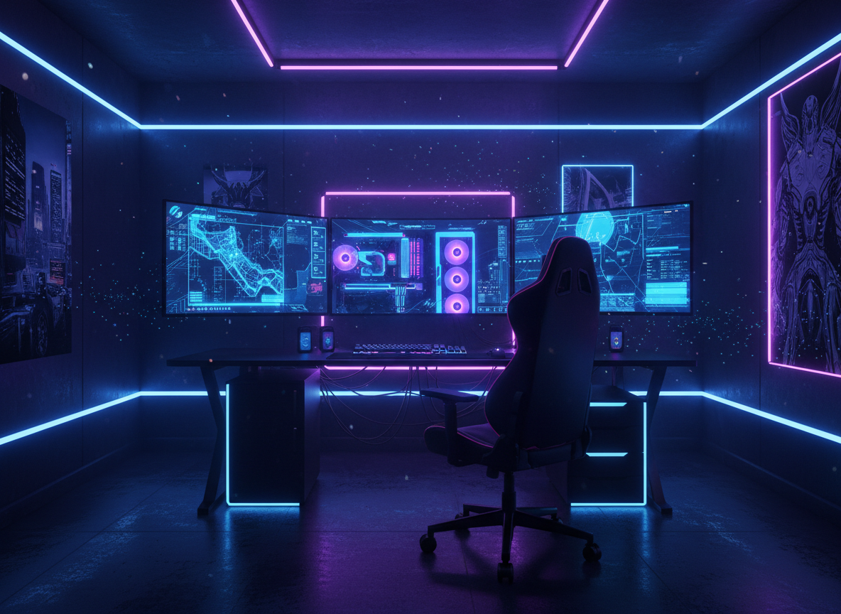 Setup gamer futurista