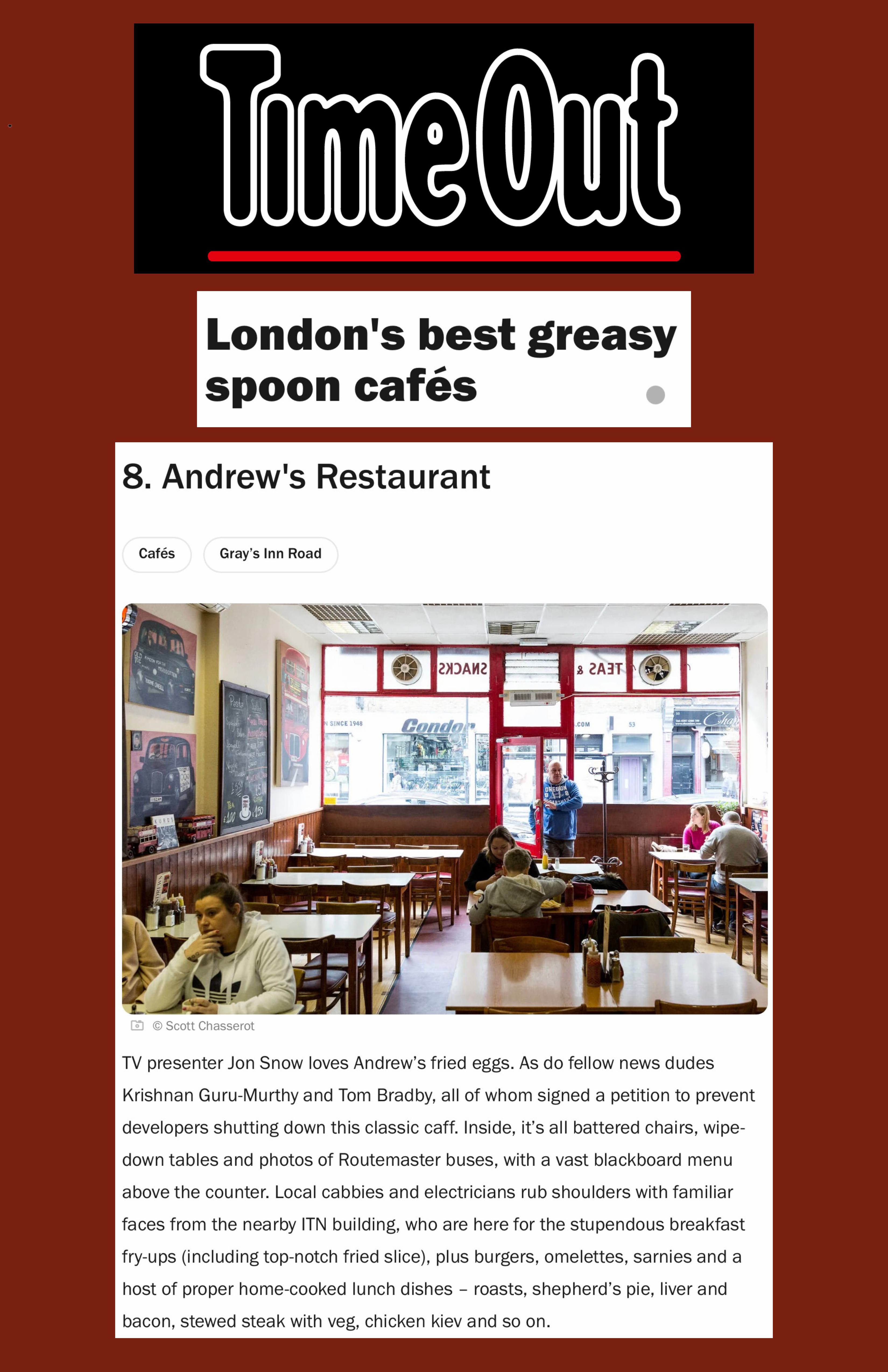 Andrews Restaurant interior