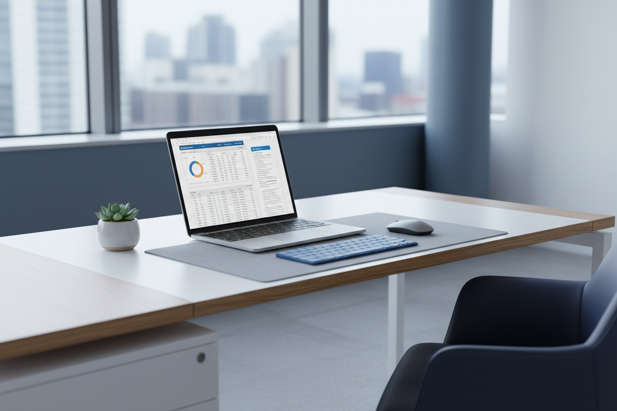 Modernes Büro mit Lohnabrechnung