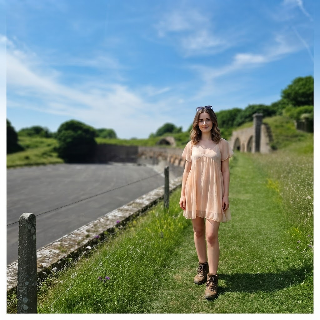 Standing in the wildflower meadow at Fort Burgoyne, Dover