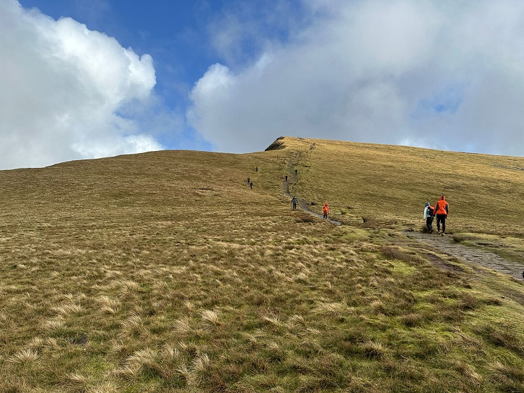 Climbing to Pen y Fan