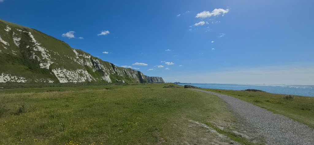The chalk cliffs and coastal grassland at Samphire Hoe