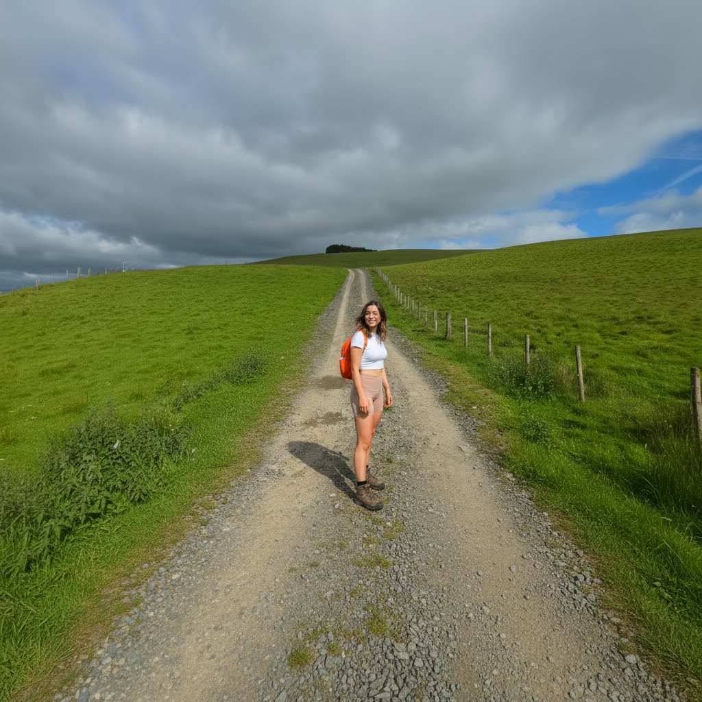 Sophie on the Radnor Forest track