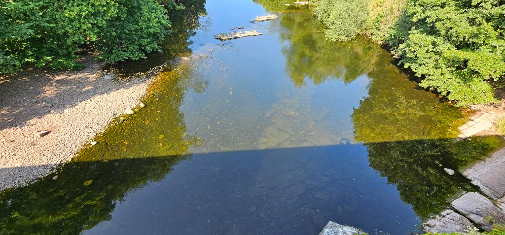 River Usk crystal clear water from the aqueduct