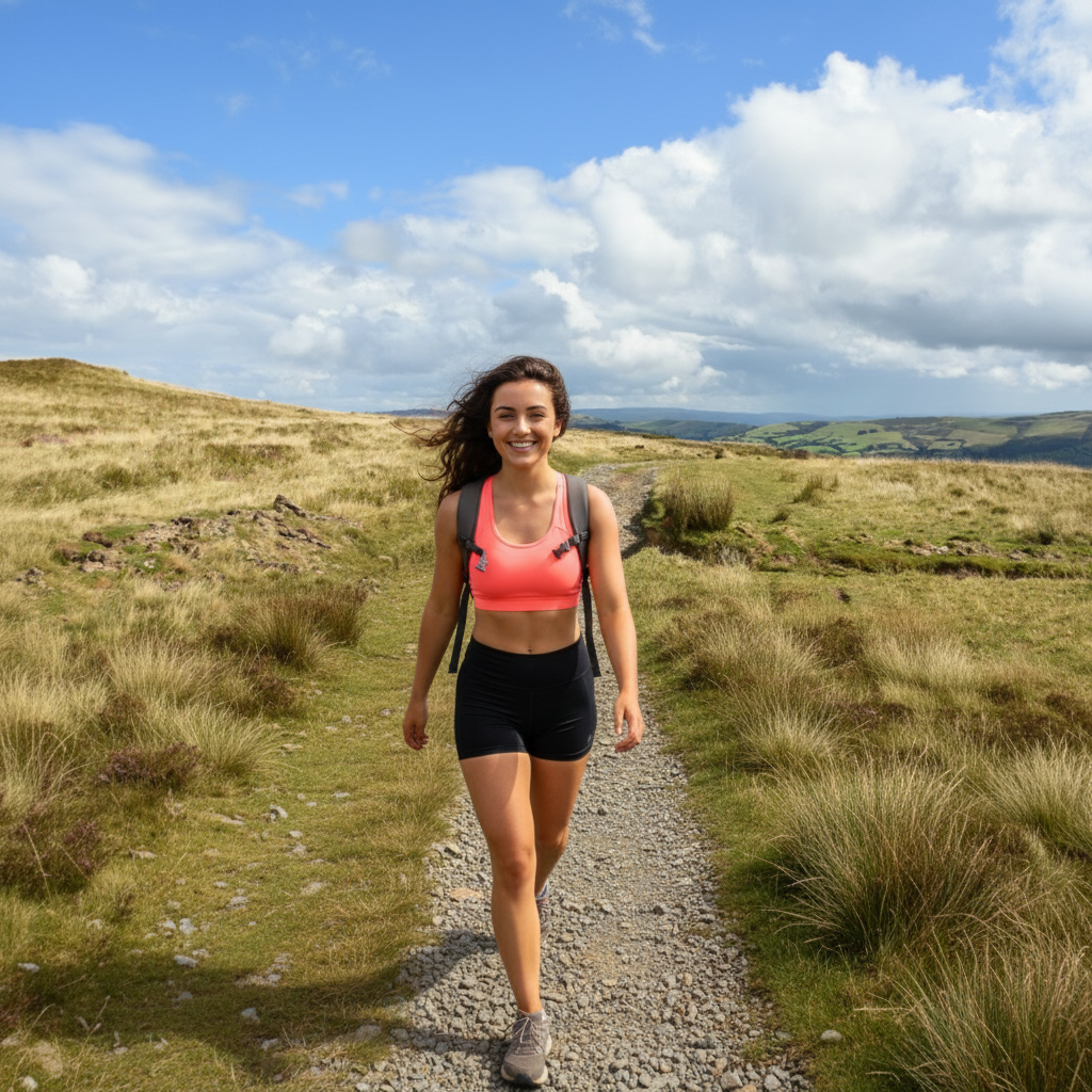 Sophie on the Brecon Beacons trail