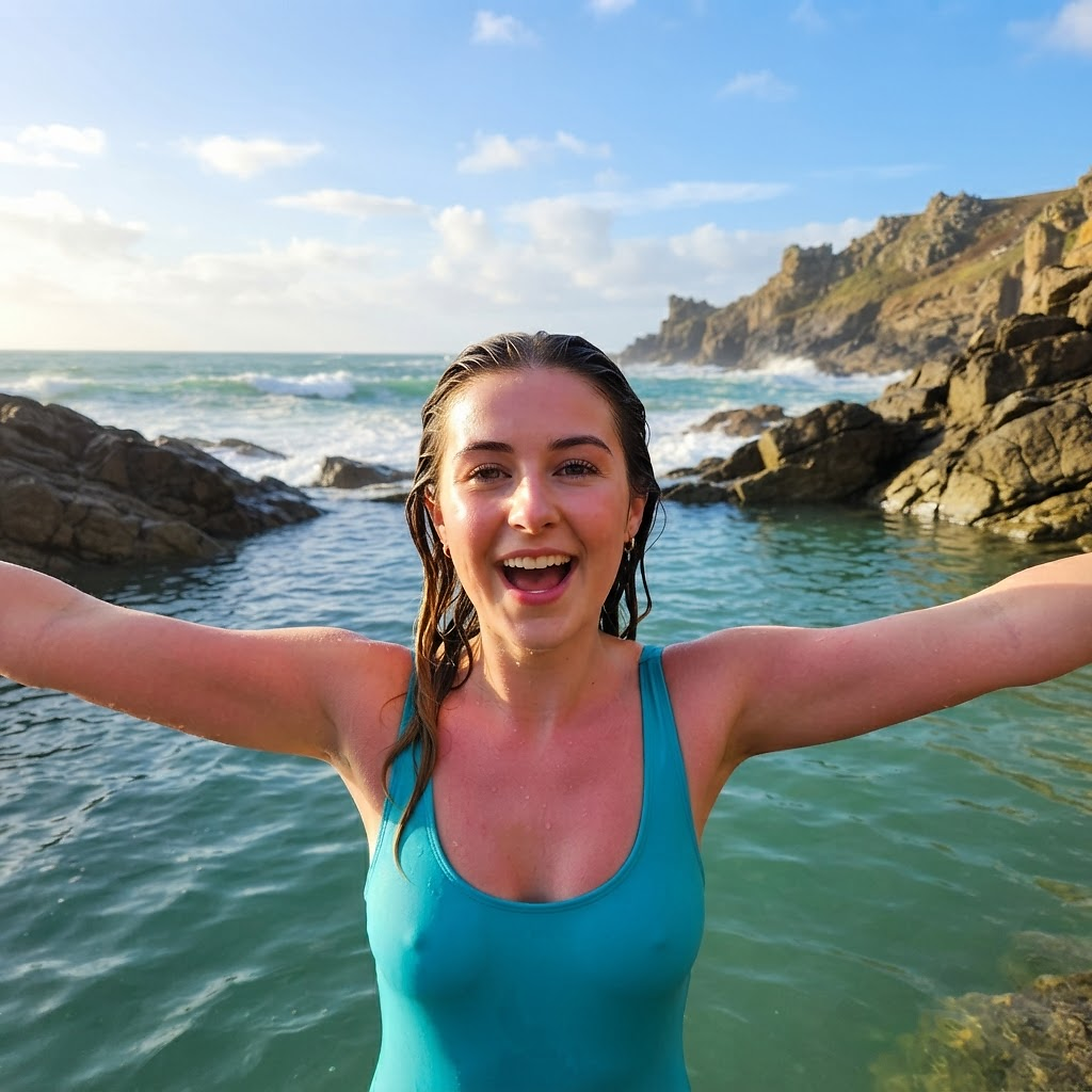 Salt water pool on the Cornish coast