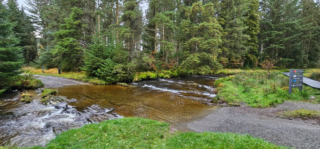 River ford crossing near the car park