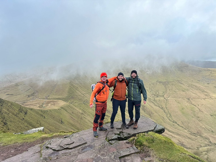 Pants, Greg and Sam on the Brecon Beacons ridge