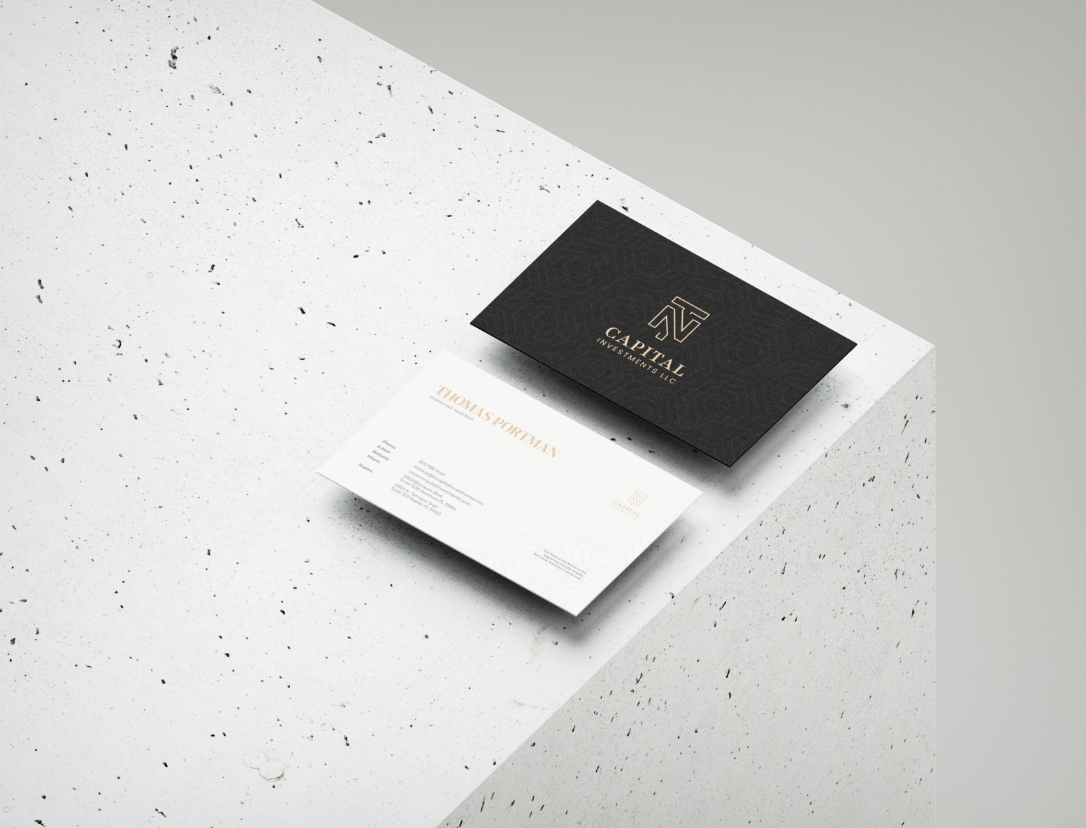 The stationery system — embossed business cards