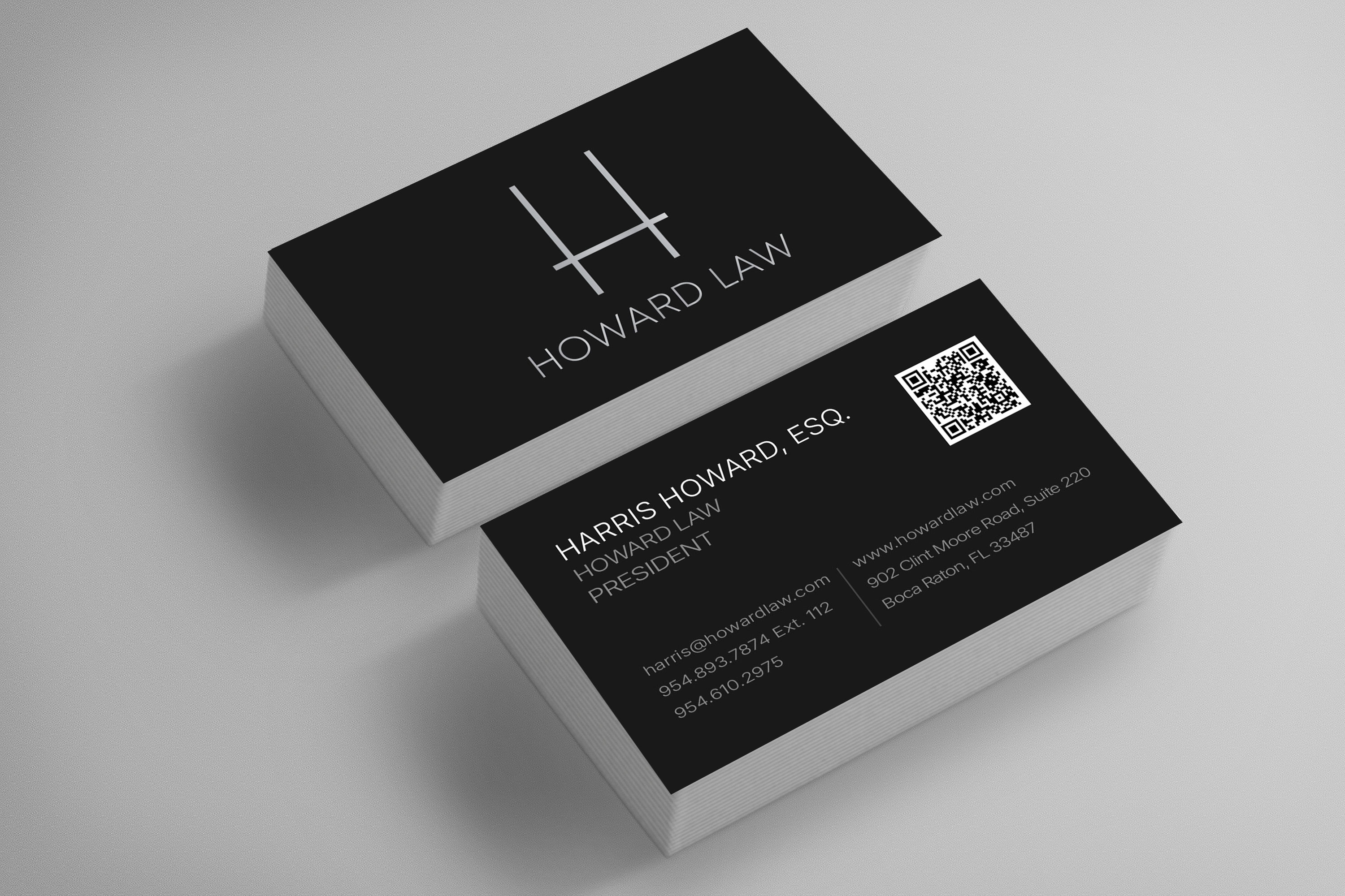The stationery system — embossed black business cards