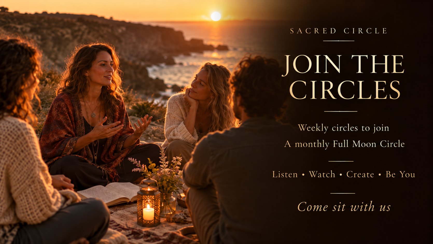 Join the Circles, weekly circles to join and a monthly Full Moon Circle
