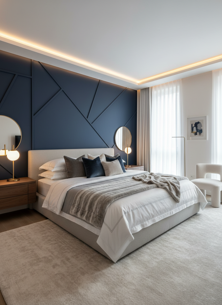 Navy Accent Bedroom