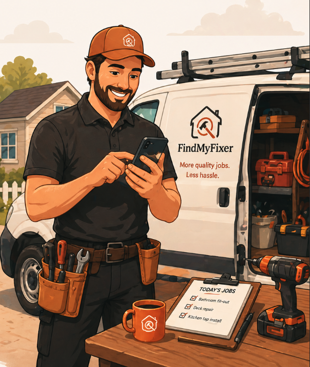 Tradesperson with van