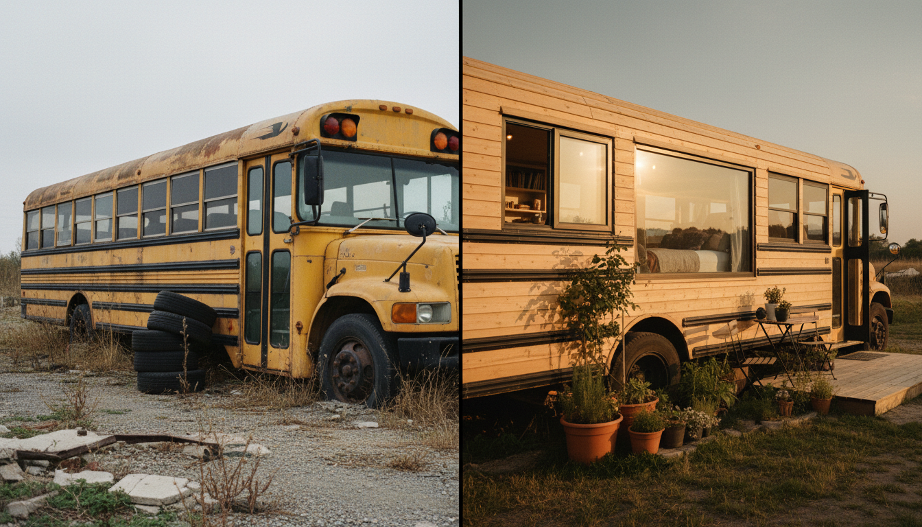 Before and after bus transformation