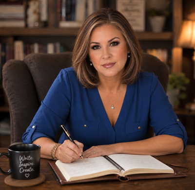 Olivia Norris writing at her desk