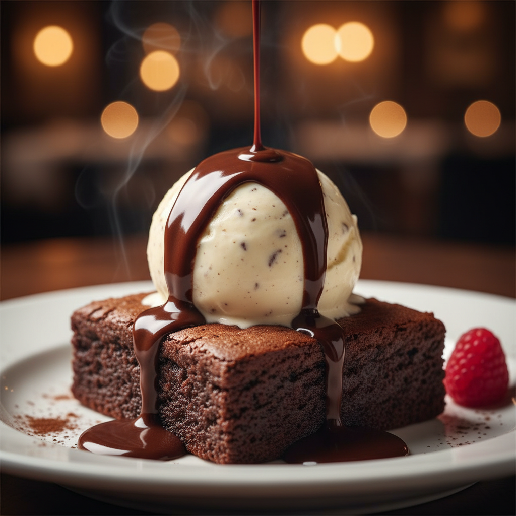 Chocolate Brownie with Ice Cream