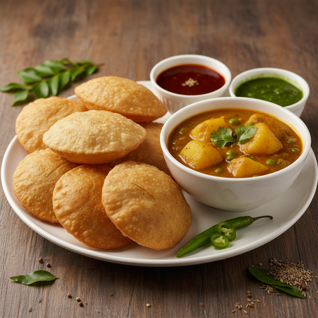 Aloo Sabzi with 2pc Kachori
