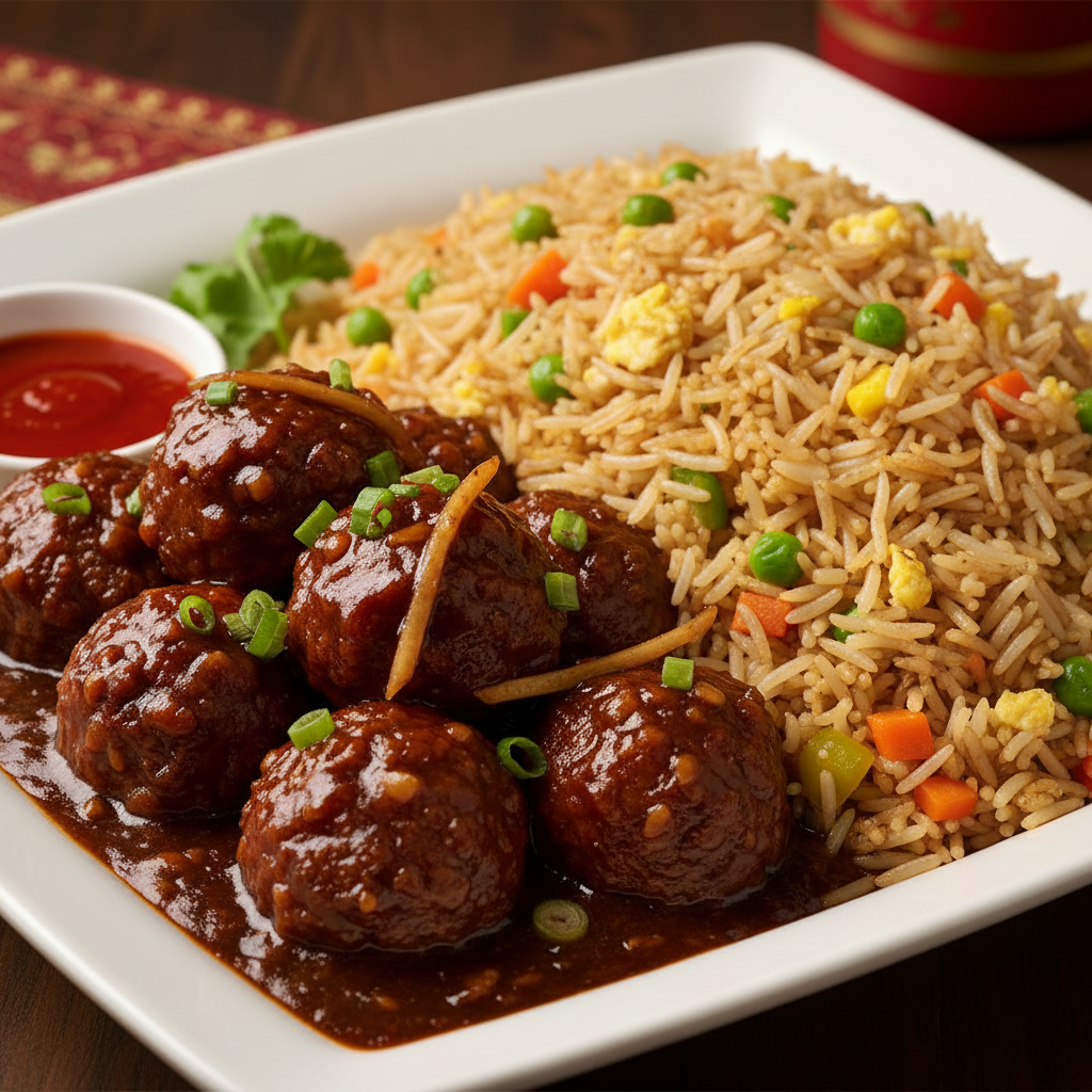 Manchurian Gravy with Fried Rice
