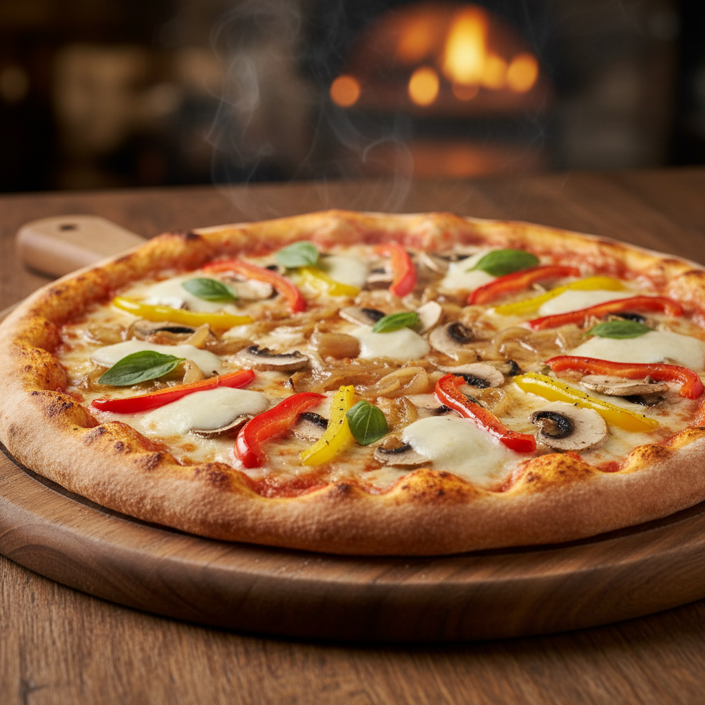 Capsicum Onion Mushroom Pizza