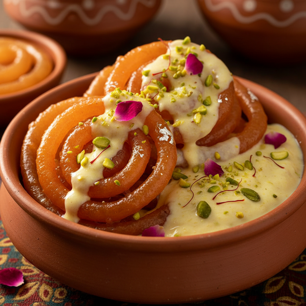 Jalebi with Rabri