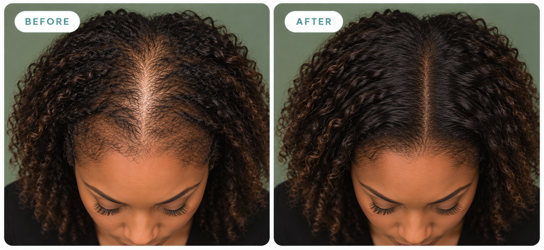 Hair Maintenance — before and after PRP treatment comparison