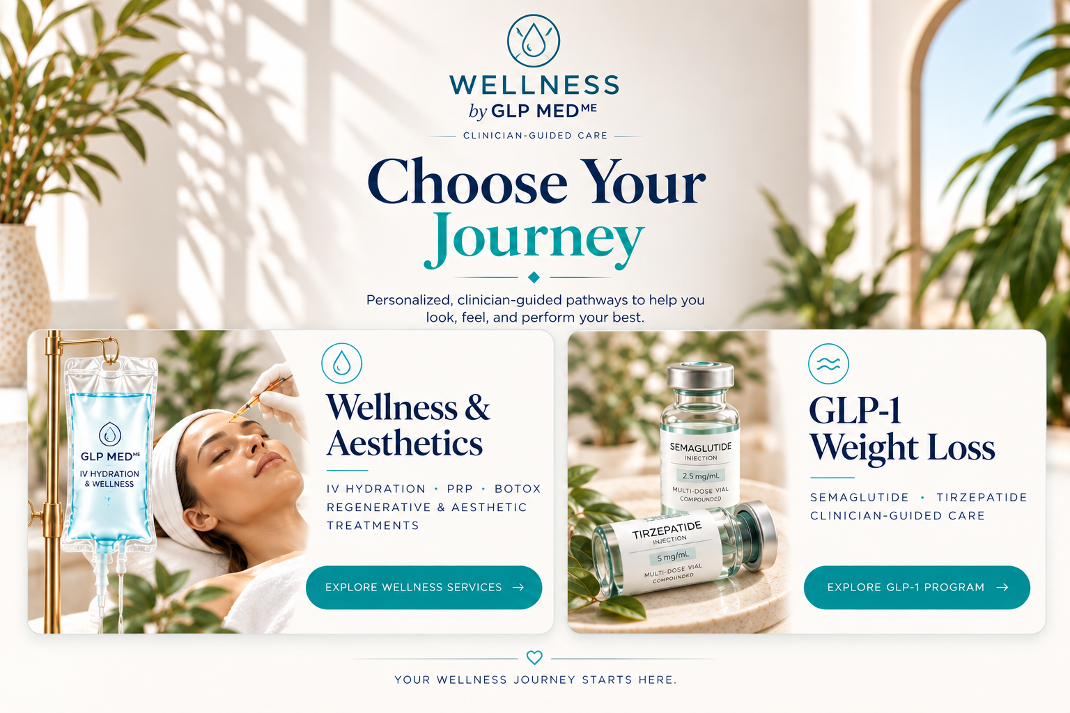 Choose Your Journey — Hydration & Wellness or GLP-1 Weight Loss