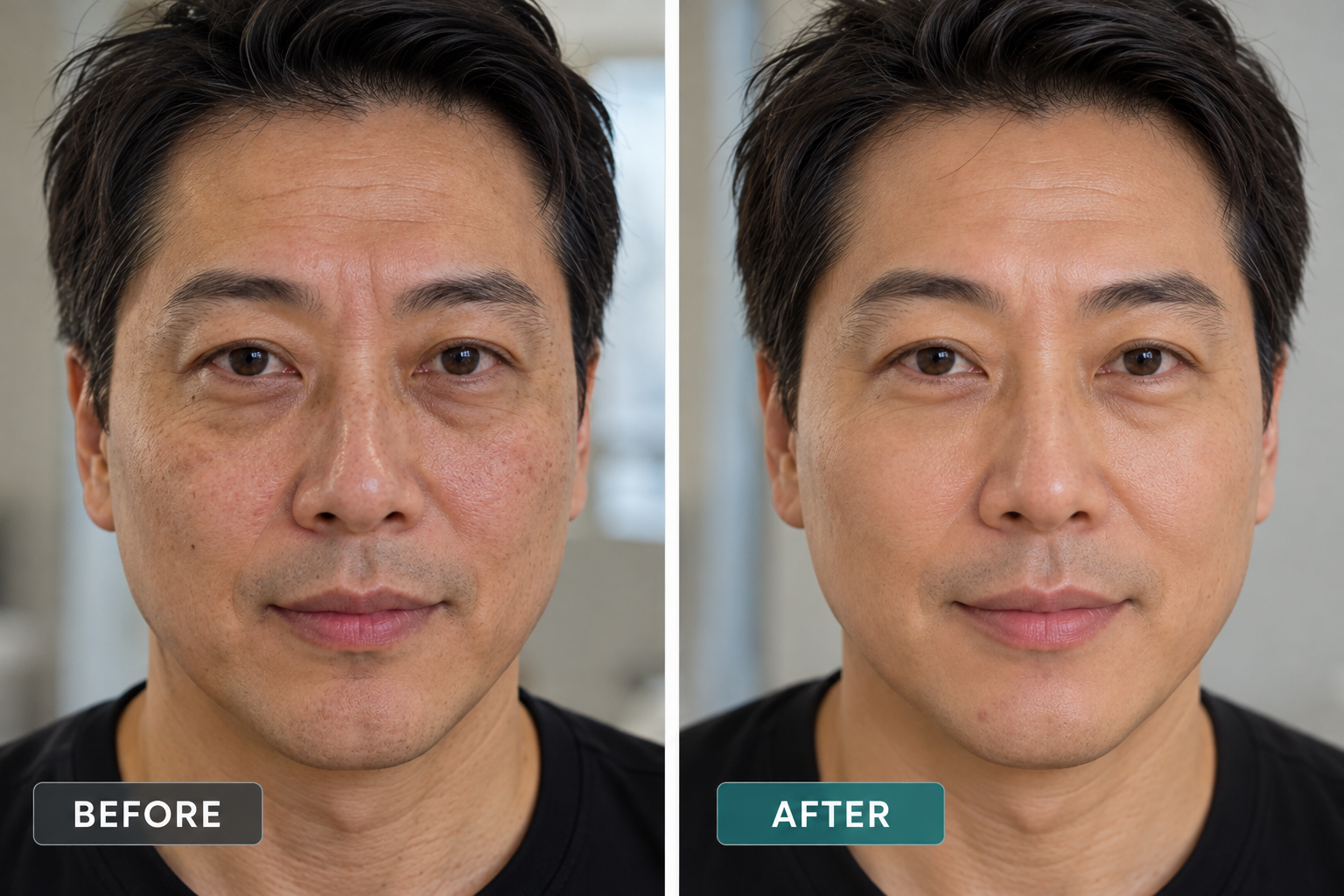Dull Skin & Overall Rejuvenation — before and after PRP treatment comparison