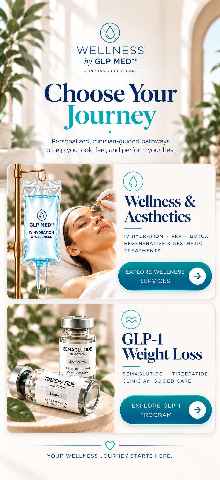 Choose Your Journey — Hydration & Wellness or GLP-1 Weight Loss