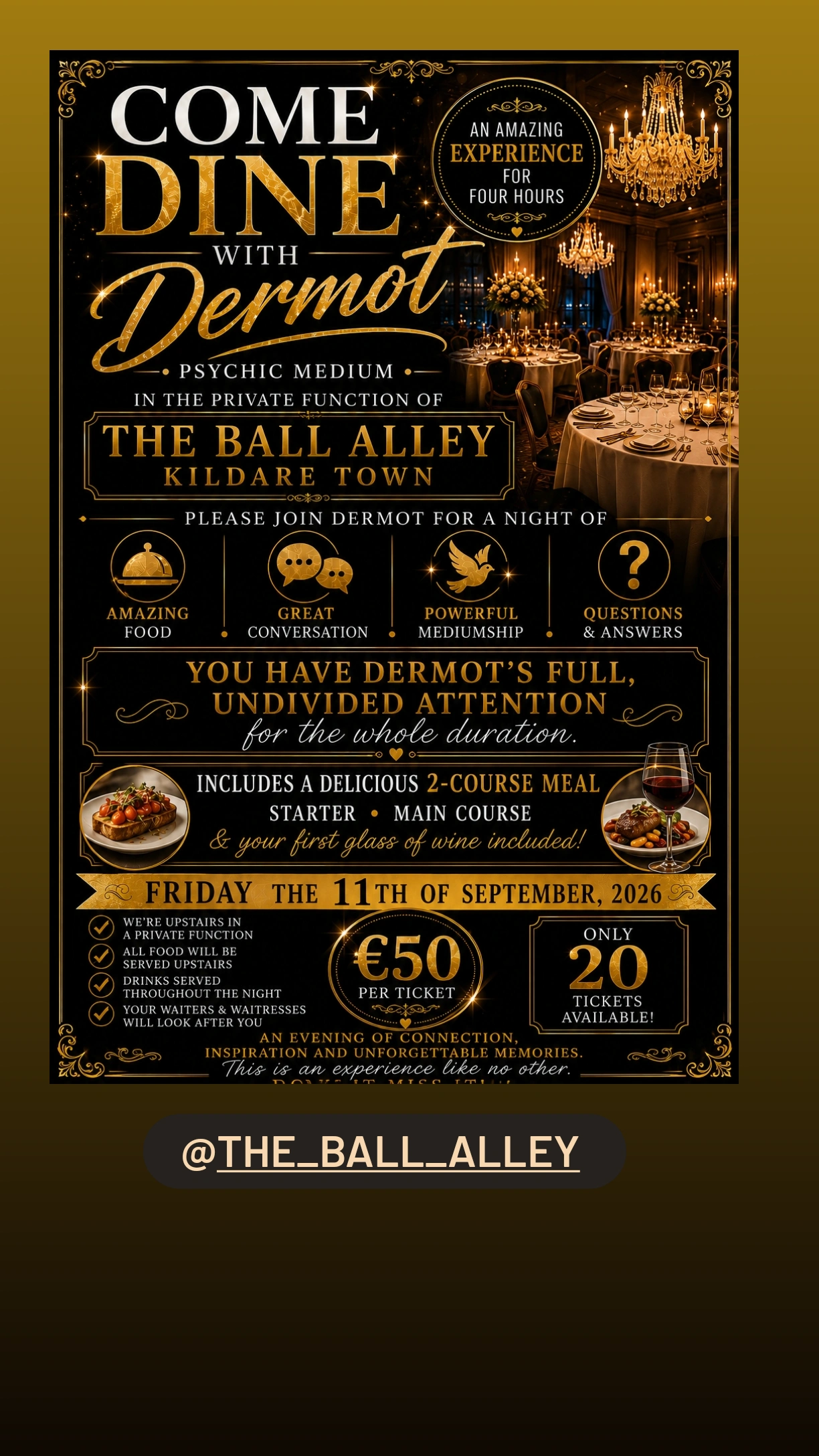 Come Dine with Dermot — The Ball Alley, Kildare Town