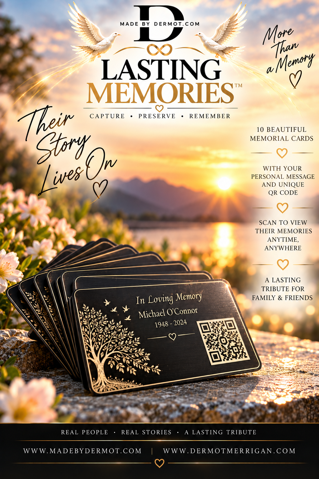 Engraved Memorial Cards