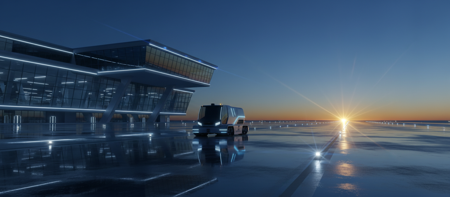 Airport tarmac at dawn