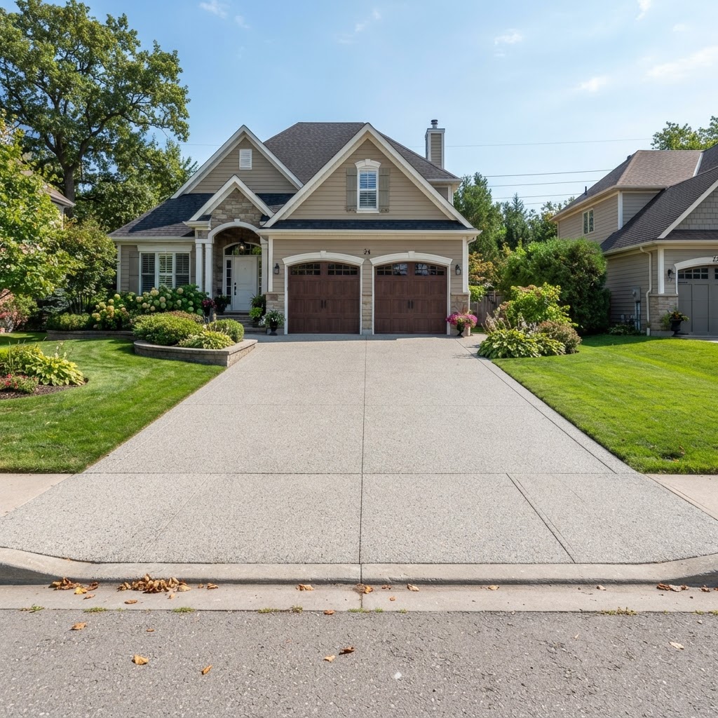 Driveway after car removal
