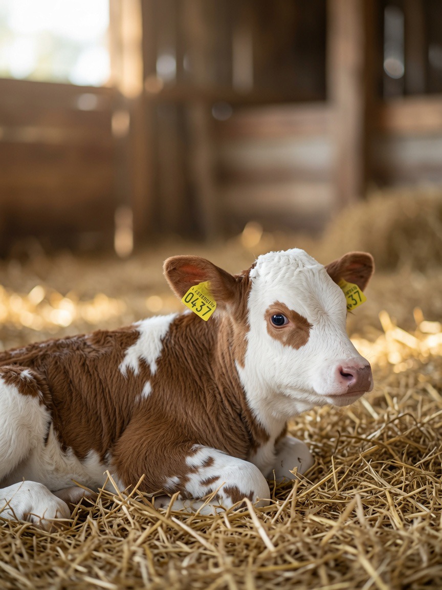 Calf in barn