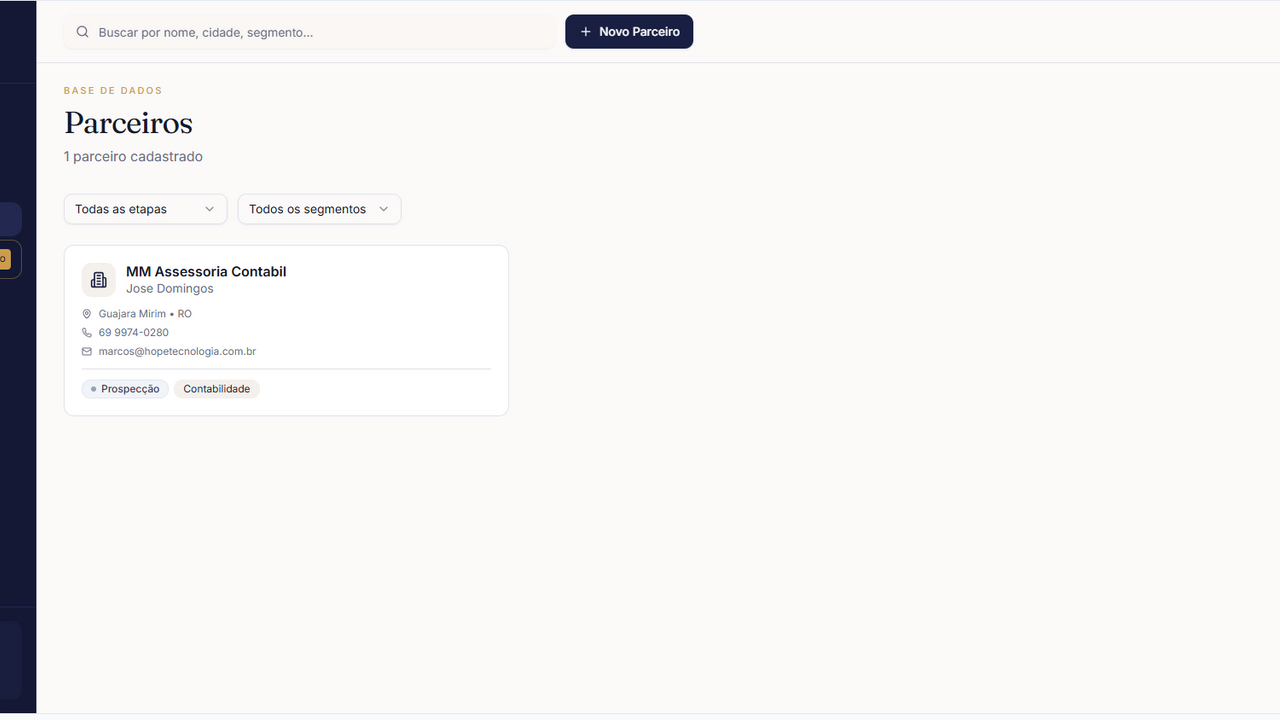 Captura de Leads e Parceiros template preview