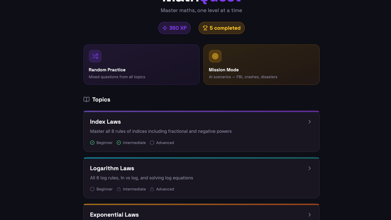 Math Matrix template preview