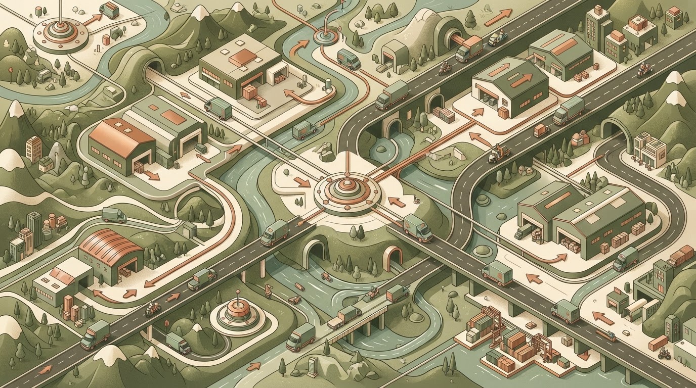 Connected vehicle recovery and transport journey illustration