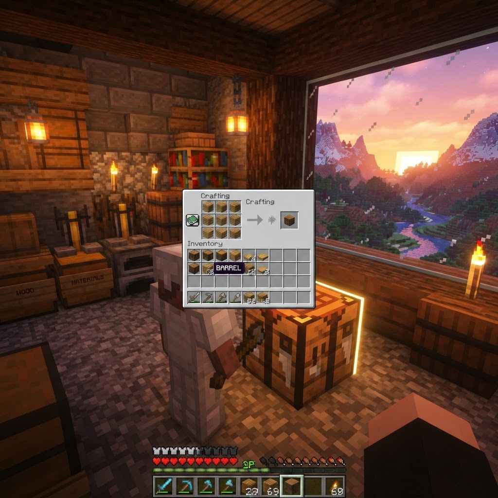 How to Make a Barrel in Minecraft: Recipe & Uses