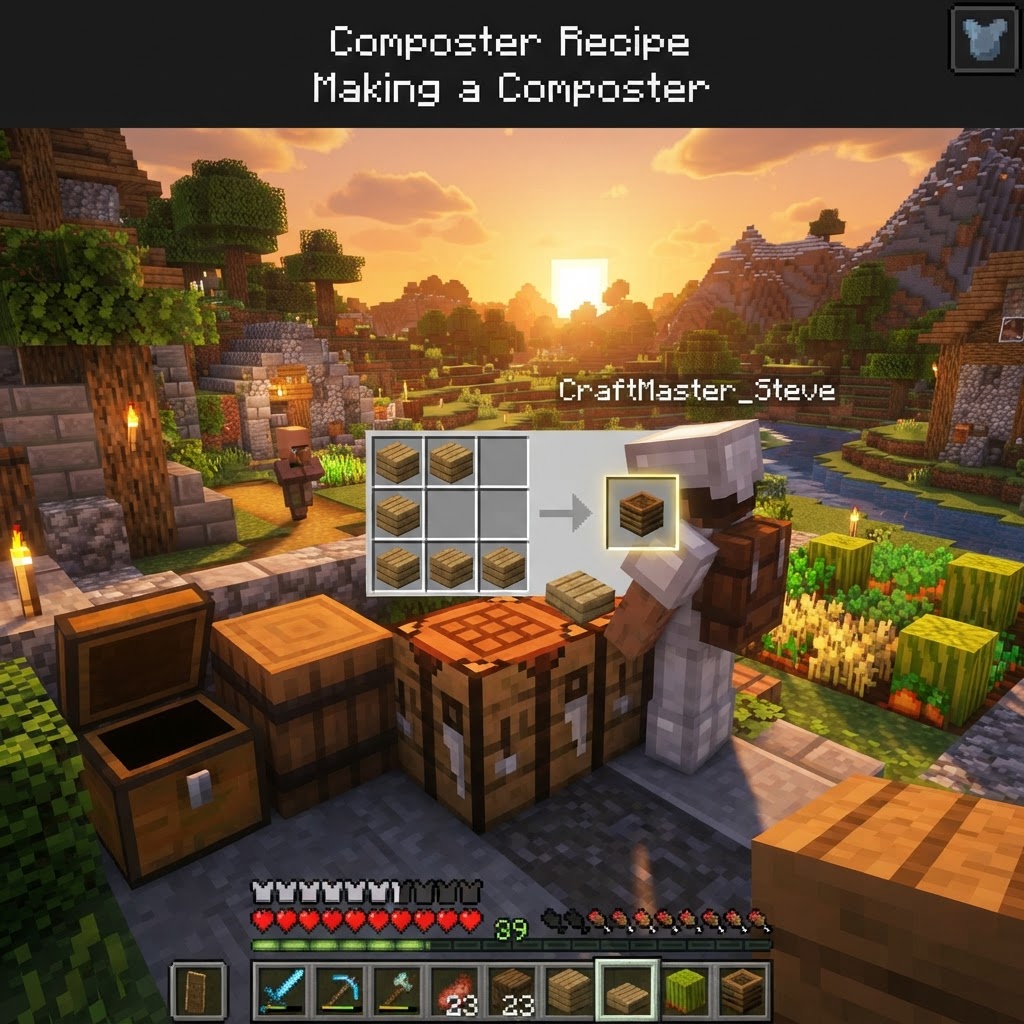 Minecraft Composter: How to Make, Use & Automate