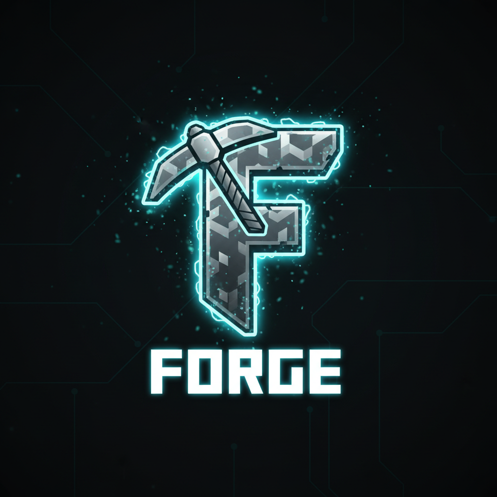 Minecraft Forge official logo with glowing effects