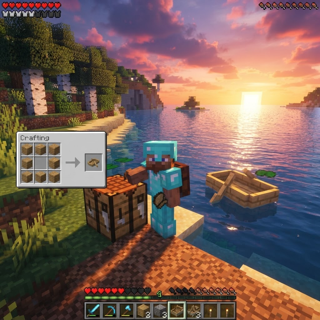 How to Make a Boat in Minecraft: Crafting, Use & Tips