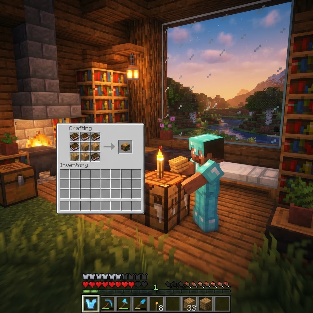 Minecraft Bookshelf Guide: Craft, Place & Enchant (Step-by-Step)