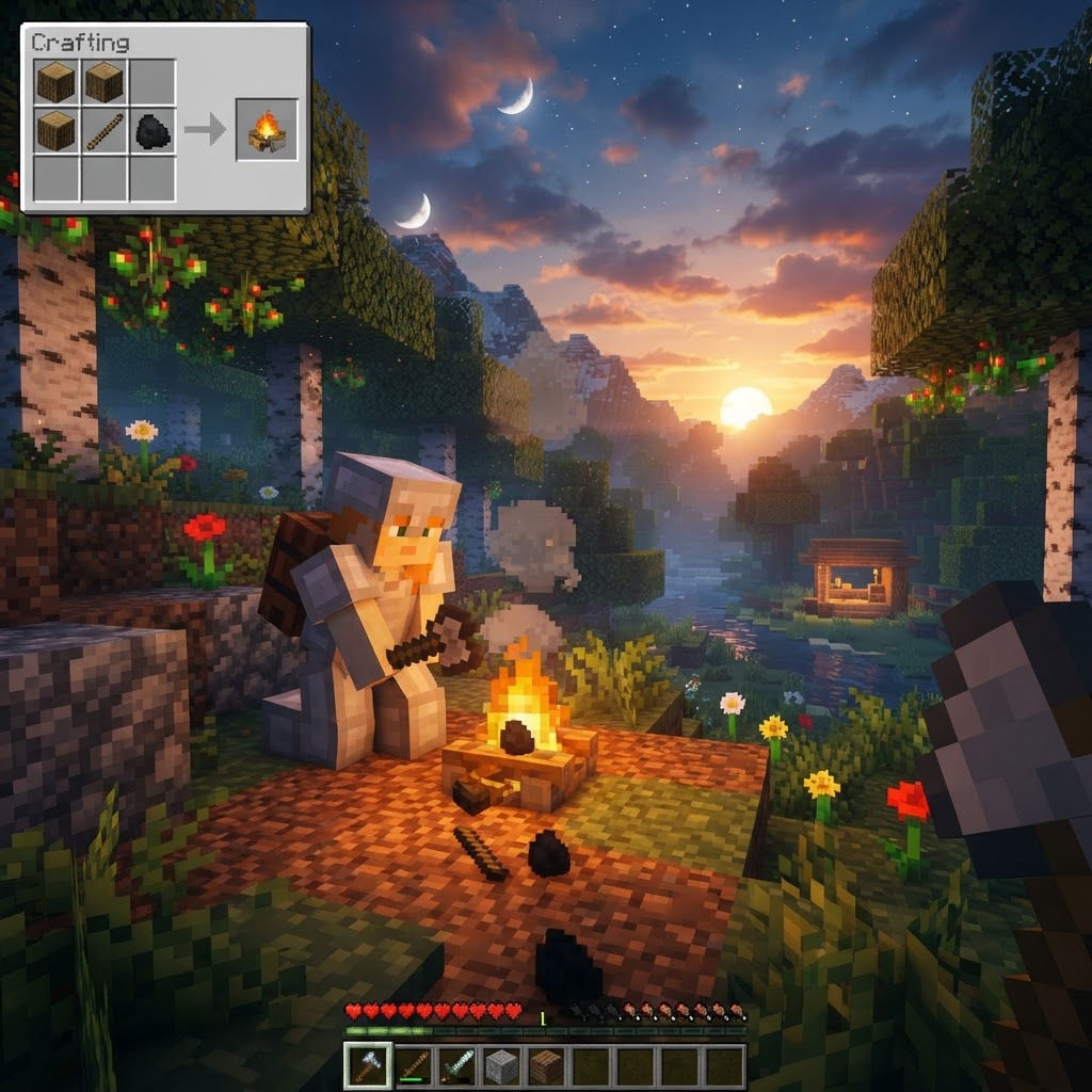 How to Make a Campfire in Minecraft: Recipe & Uses