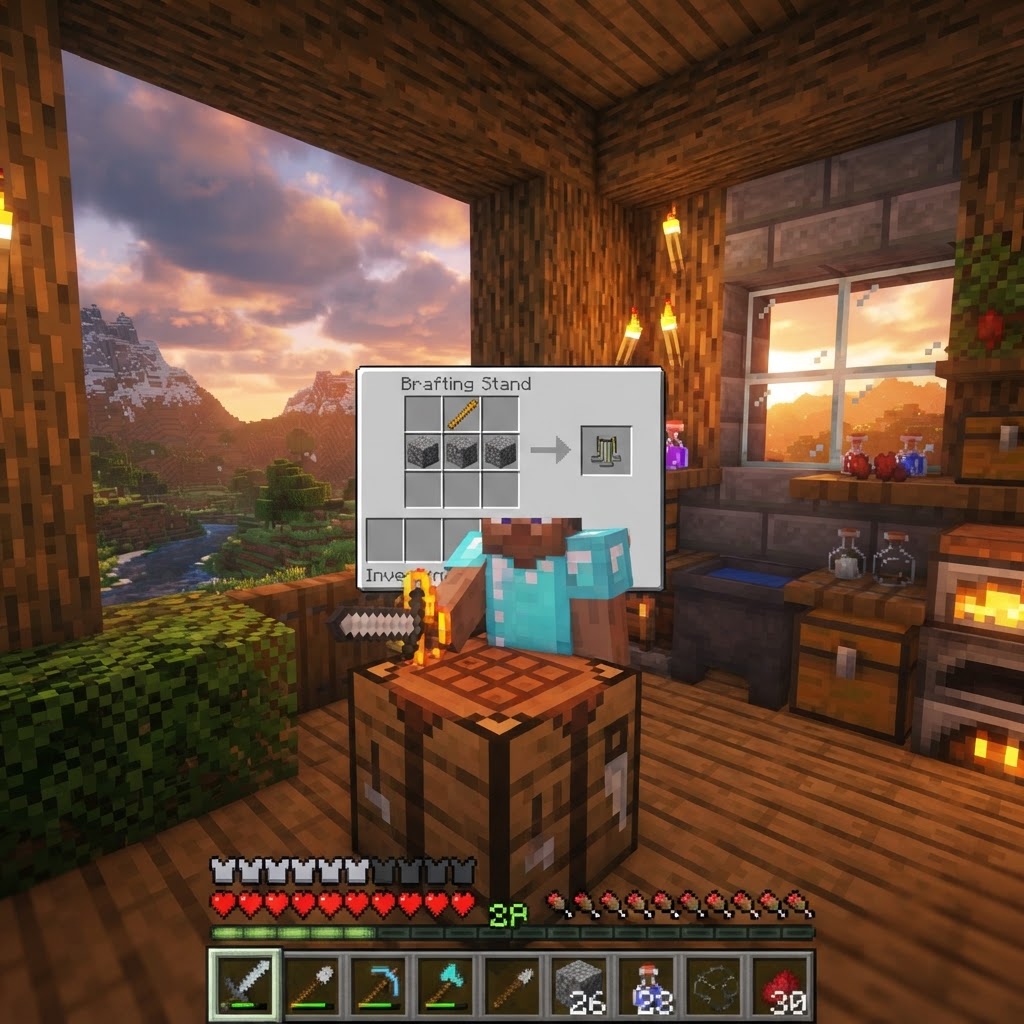 Make a Brewing Stand in Minecraft: Crafting Guide & Tips