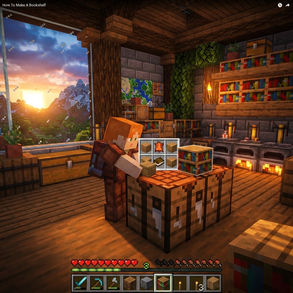 How to Make a Bookshelf in Minecraft: Recipe & Uses