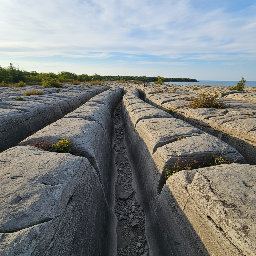 Kelleys Island Glacial Grooves State Memorial rockhounding location in Ohio
