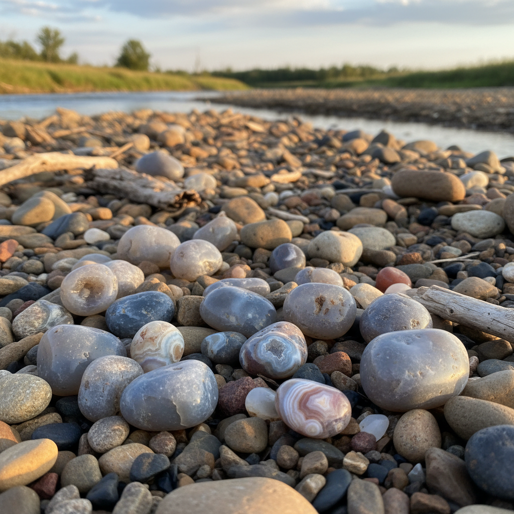 Platte River Gravel rockhounding location in Nebraska