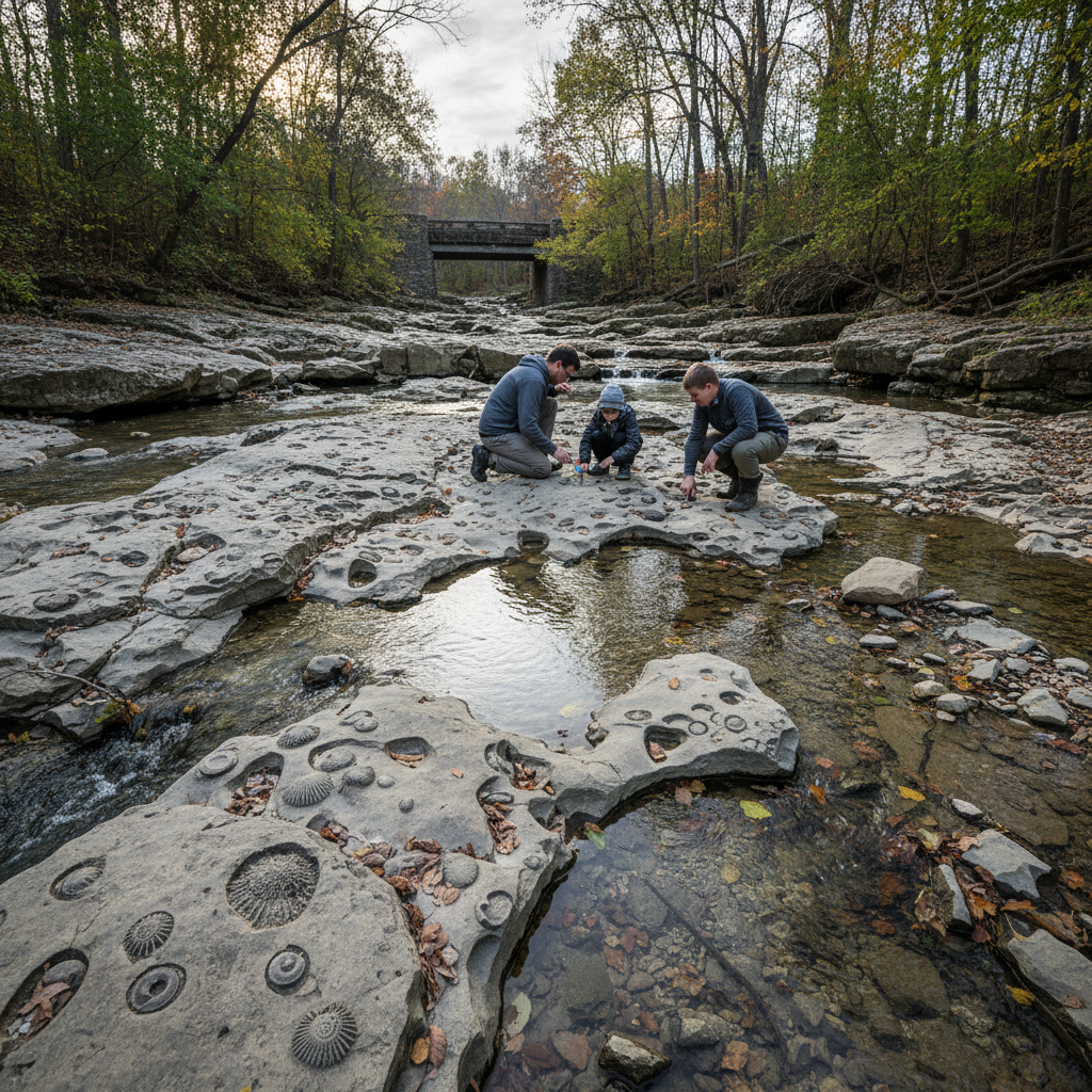 Caesar Creek State Park Fossil Area rockhounding location in Ohio