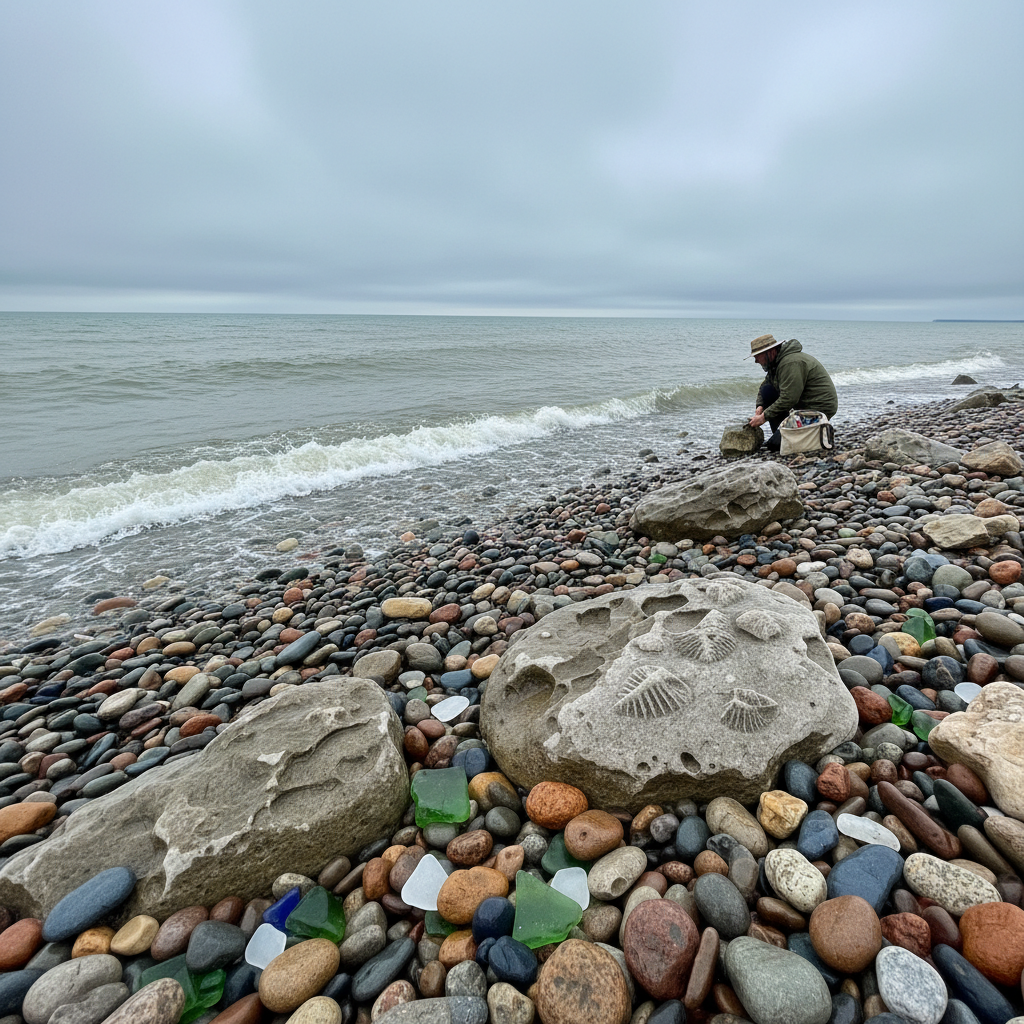 Lake Erie Shoreline — Lorain & Avon Lake rockhounding location in Ohio